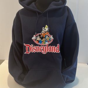 Disneyland pull over fleece hoodie with logo Mickey, Goofy, Donald and Pluto
